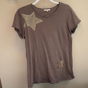 Taupe/tan Nation T-Shirt with Star Accents